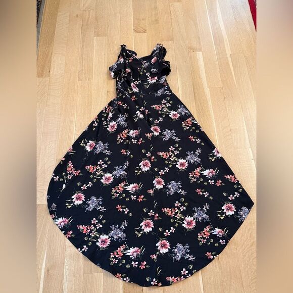 Iz Byer Black and Pink Asymmetrical Ruffled Sundress - Picture 7 of 9